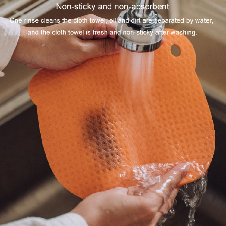Wood Pulp Cotton Rag Kitchen Absorbent Traceless Cleaning Cloths Oil-free Sponge Wipes(Color Random)