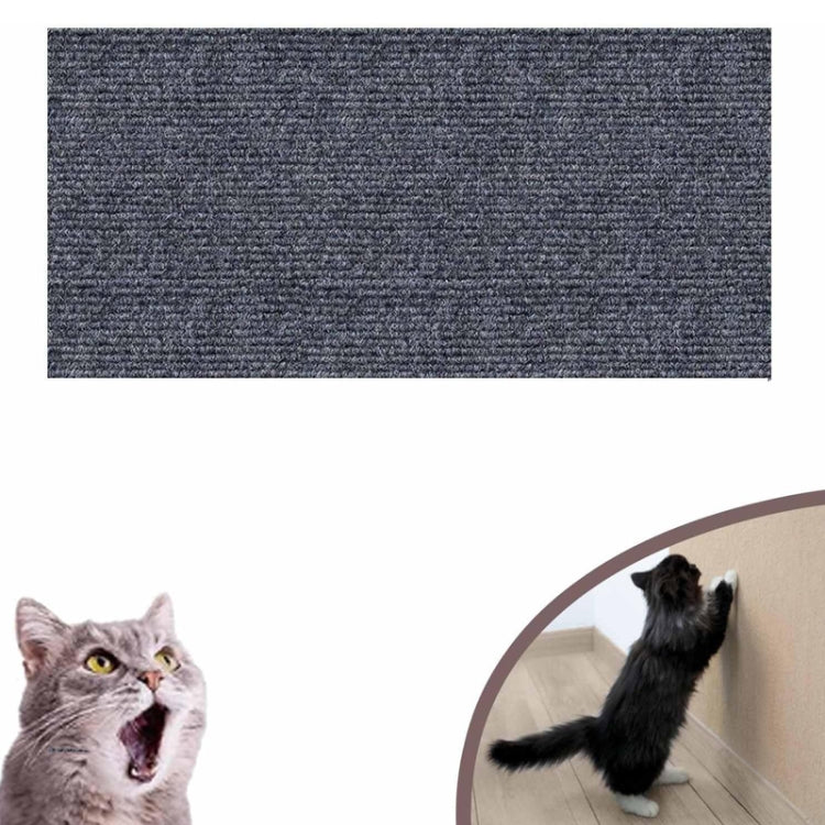 40 x 100cm Trimmable Self-Adhesive Cat Scratching Mat DIY Climbing Cat Scratcher(Dark Gray)