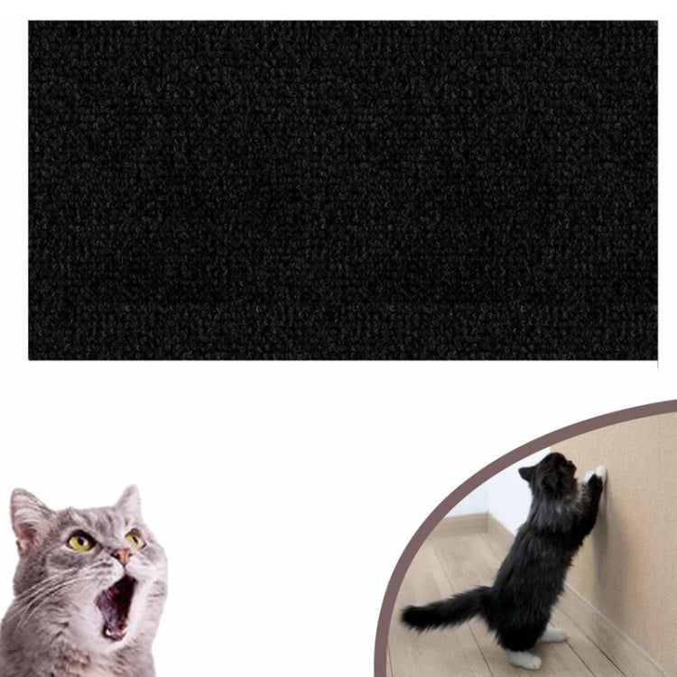 40 x 100cm Trimmable Self-Adhesive Cat Scratching Mat DIY Climbing Cat Scratcher(Black)