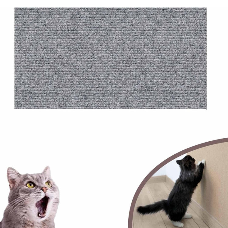 60 x 100cm Trimmable Self-Adhesive Cat Scratching Mat DIY Climbing Cat Scratcher(Light Grey)