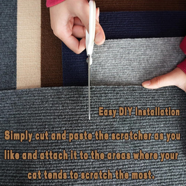 30 x 100cm Trimmable Self-Adhesive Cat Scratching Mat DIY Climbing Cat Scratcher(Black)