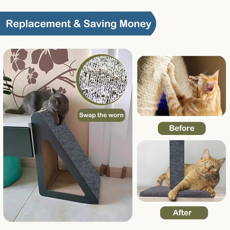 30 x 100cm Trimmable Self-Adhesive Cat Scratching Mat DIY Climbing Cat Scratcher(Black)