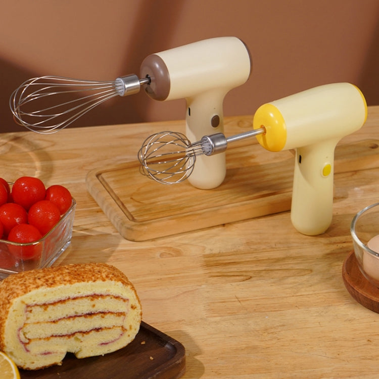 Wireless Mini Handheld Multi-Function Electric Stirring Mixer, Color: Double Stick Khaki(5 Gear)