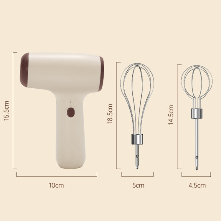 Wireless Mini Handheld Multi-Function Electric Stirring Mixer, Color: Single Stick Beige(5 Gear)