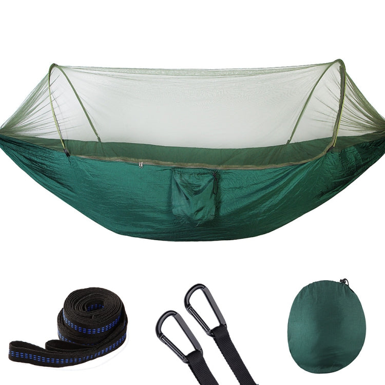 250 x 120cm Anti-mosquito Hammock and Tarp Set Waterproof Sunshade Camping Supplies(Dark Green +Camouflage)