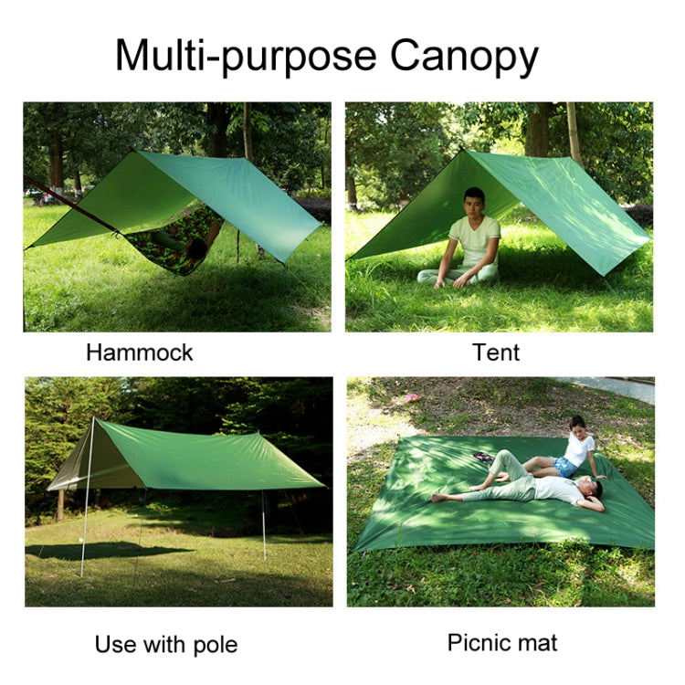 250 x 120cm Anti-mosquito Hammock and Tarp Set Waterproof Sunshade Camping Supplies(Dark Green +Camouflage)