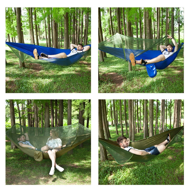 250 x 120cm Anti-mosquito Hammock and Tarp Set Waterproof Sunshade Camping Supplies(Dark Green +Camouflage)