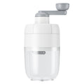 Small Manual Shaved Ice Machine DIY Home Smoothie Maker(White With 1 Mold)