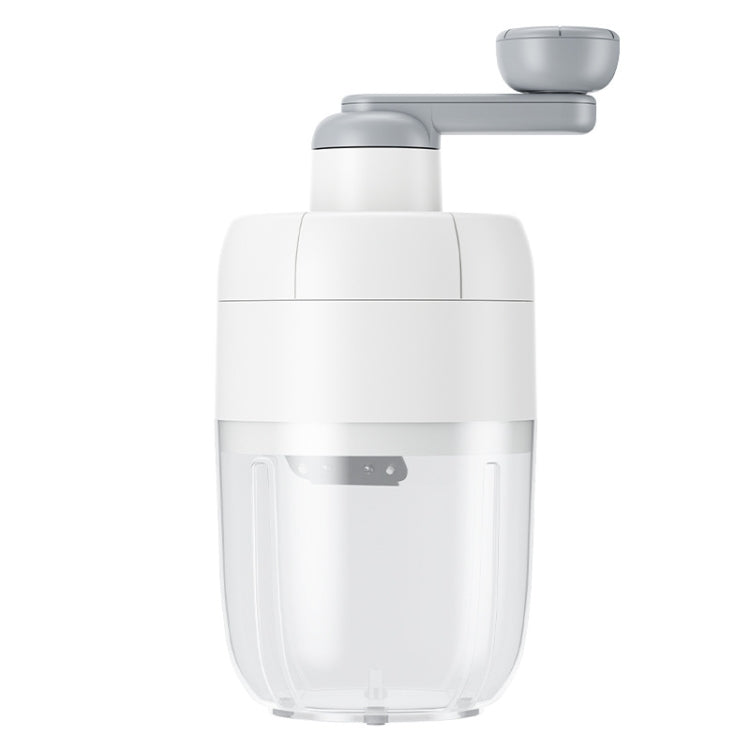 Small Manual Shaved Ice Machine DIY Home Smoothie Maker(White With 1 Mold)