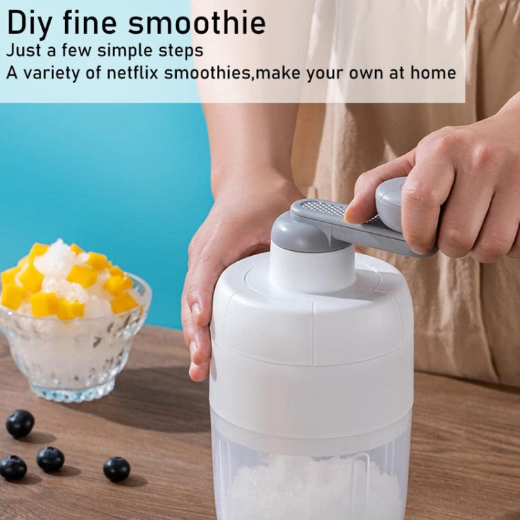 Small Manual Shaved Ice Machine DIY Home Smoothie Maker(White With 1 Mold)