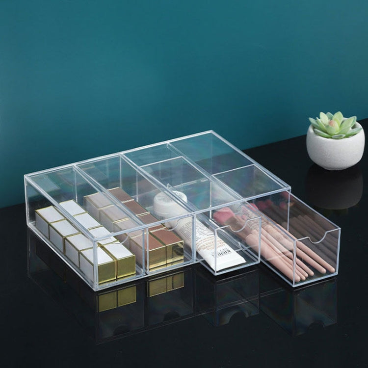 4-Layer Acrylic Stackable Desktop Eyeglasses Display Case Dustproof Drawer Storage Box(Transparency)