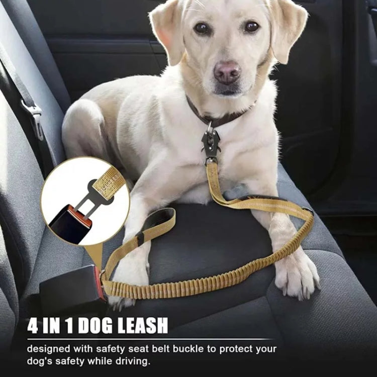 Heavy Duty Bungee Dog Leash Reflective Shock Absorbing Leashes for Medium Large Dogs(Khaki)