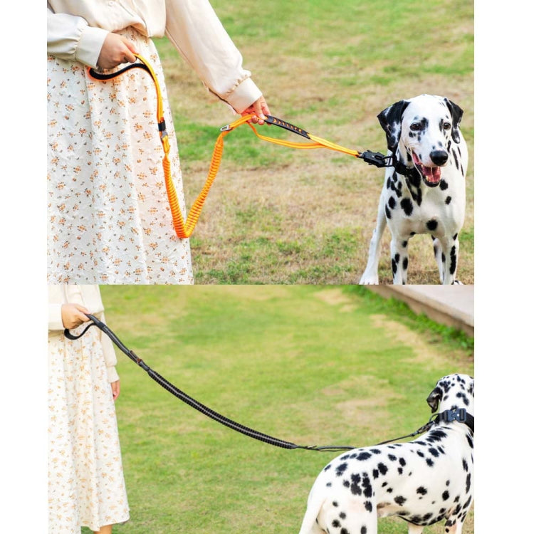 Heavy Duty Bungee Dog Leash Reflective Shock Absorbing Leashes for Medium Large Dogs(Khaki)