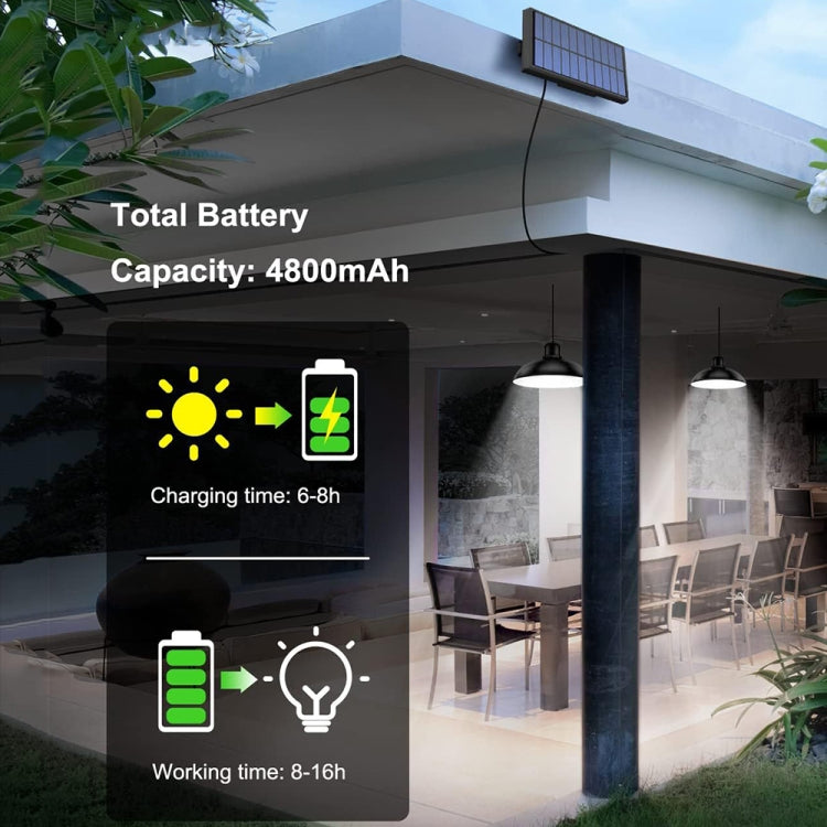 IP65 Waterproof Outdoor Solar LED Bulb Chandelier Indoor Lights, Spec: Double White Light with Remote