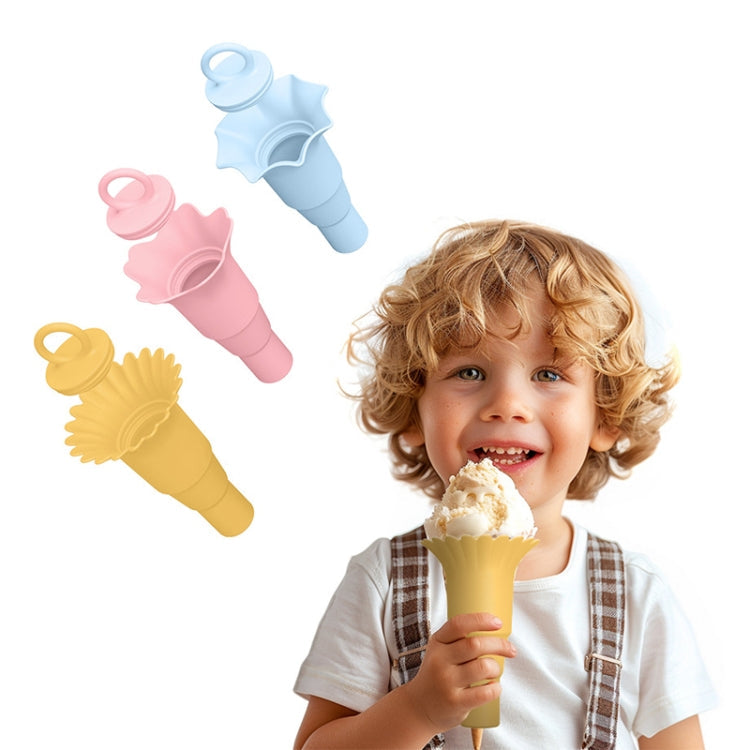 3pcs /Set Foldable Silicone Ice Cream Cone Kids Multifunctional Anti-Dirty Hands Anti-Leak Ice Cream Holder