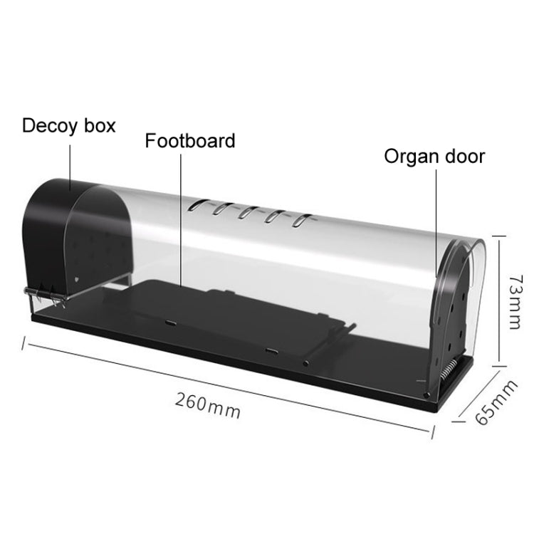 Household Transparent Plastic Highly Sensitive Automatic Pedal Mousetrap(SJZ034)