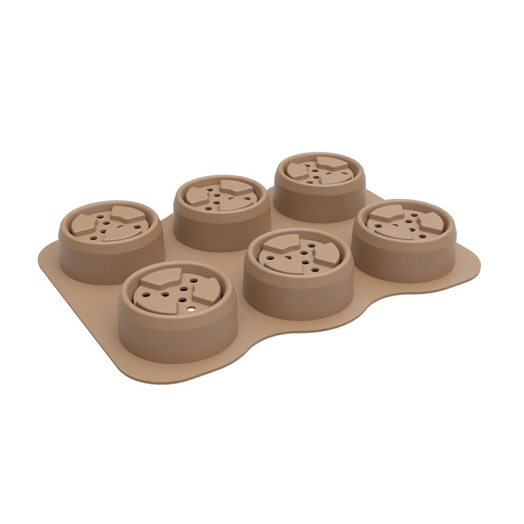 6 Holes Nursery Box Small Vegetable Flower Plant Breathable Growing Tray Silicone Folding Nursery Pot(Skin Color)