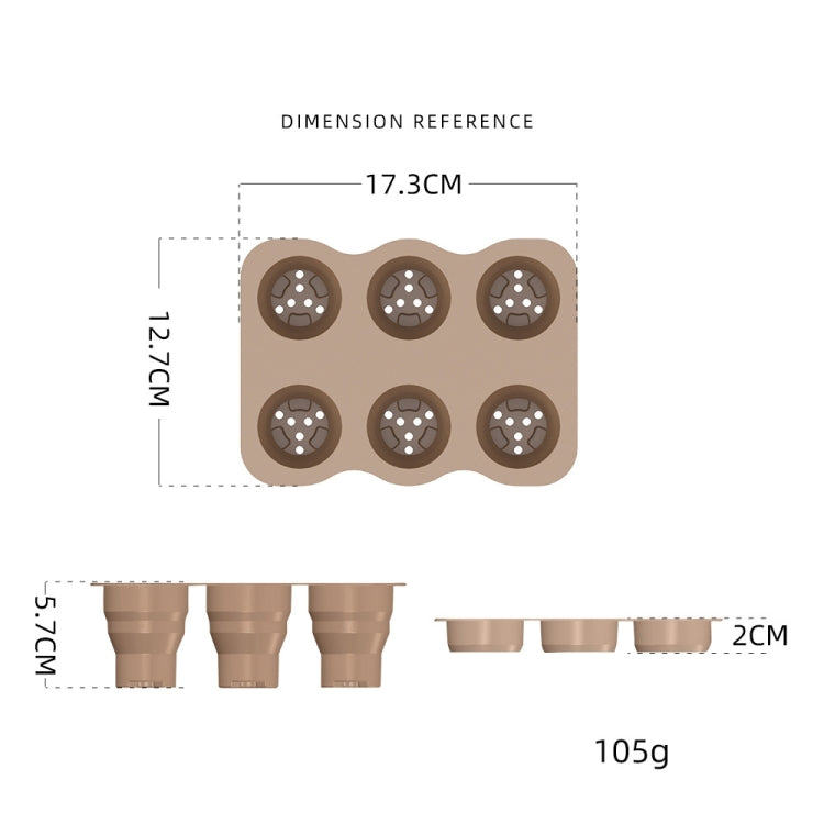 6 Holes Nursery Box Small Vegetable Flower Plant Breathable Growing Tray Silicone Folding Nursery Pot(Skin Color)