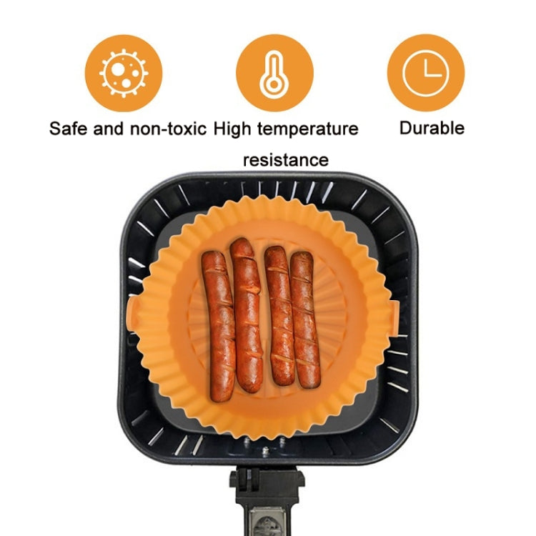 Double-layer Large Size for 8.5-10 inch Air Fryer Silicone Insulated Liner Baking Pan Thickened Cake Molds(Yellow)