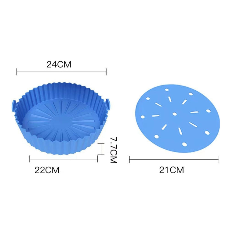 Double-layer Large Size for 8.5-10 inch Air Fryer Silicone Insulated Liner Baking Pan Thickened Cake Molds(Yellow)