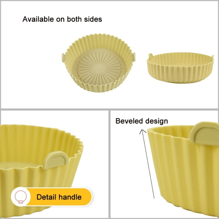 Double-layer Large Size for 8.5-10 inch Air Fryer Silicone Insulated Liner Baking Pan Thickened Cake Molds(Yellow)
