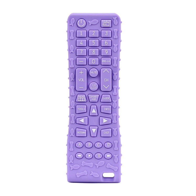 Baby Simulation Silicone Remote Control Can Press Tooth Glue Preventing Eating Hands Teething Stick, Color: 1st Generation Purple
