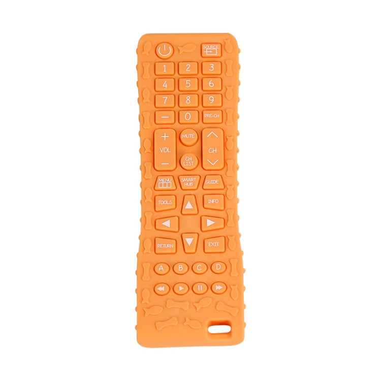 Baby Simulation Silicone Remote Control Can Press Tooth Glue Preventing Eating Hands Teething Stick, Color: 1st Generation Orange