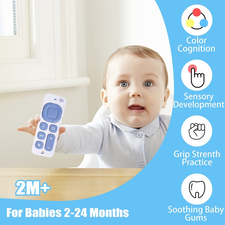 Baby Simulation Silicone Remote Control Can Press Tooth Glue Preventing Eating Hands Teething Stick, Color: 2nd Generation Blue