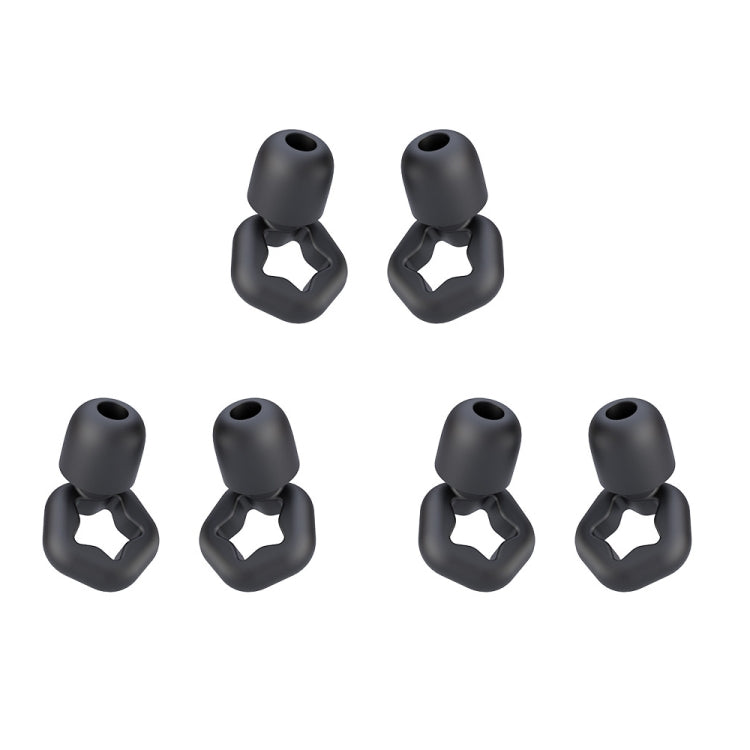 3pairs /Set Sleep Anti-noise Soundproof Earplugs Noise Reducing Swimming Silicone Earplugs(Black)