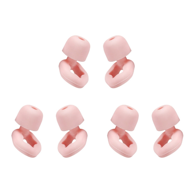 3pairs /Set Sleep Anti-noise Soundproof Earplugs Noise Reducing Swimming Silicone Earplugs(Pink)
