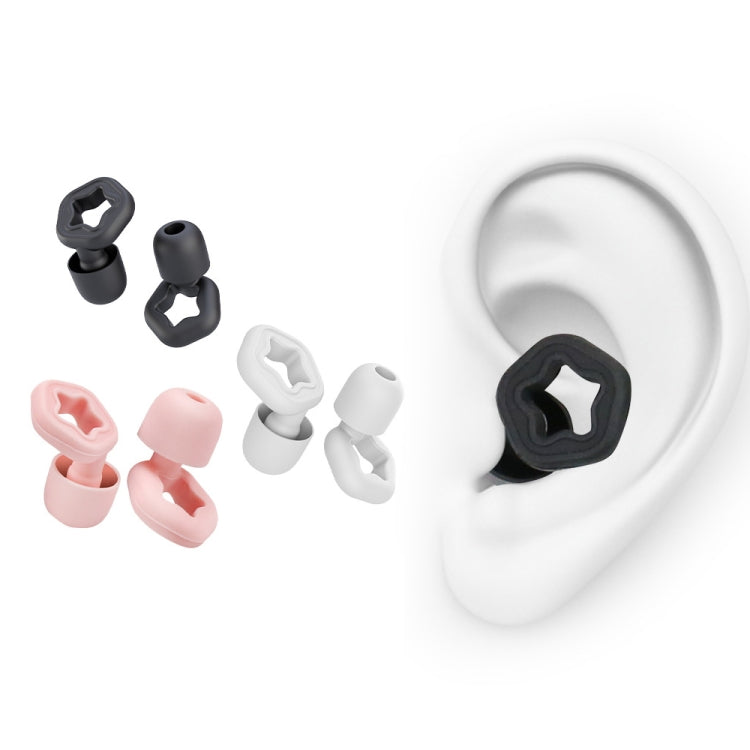 3pairs /Set Sleep Anti-noise Soundproof Earplugs Noise Reducing Swimming Silicone Earplugs(White)