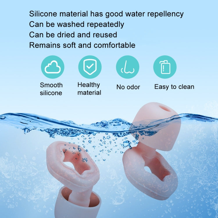 3pairs /Set Sleep Anti-noise Soundproof Earplugs Noise Reducing Swimming Silicone Earplugs(White)