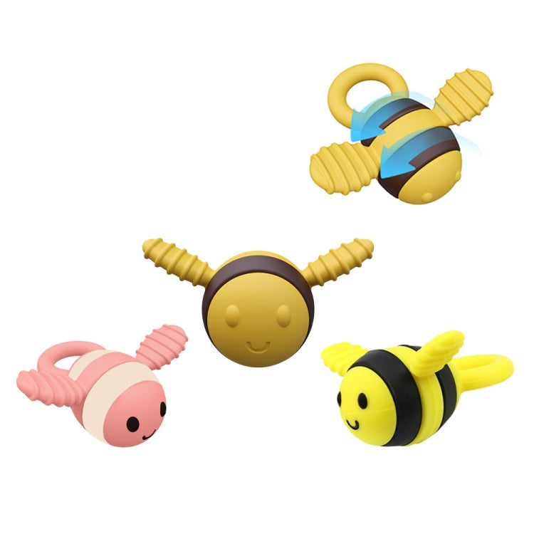 Bee Shaped Teether Teething Stick Baby Anti-Snacking Toys, Color: Yellow Black Printing