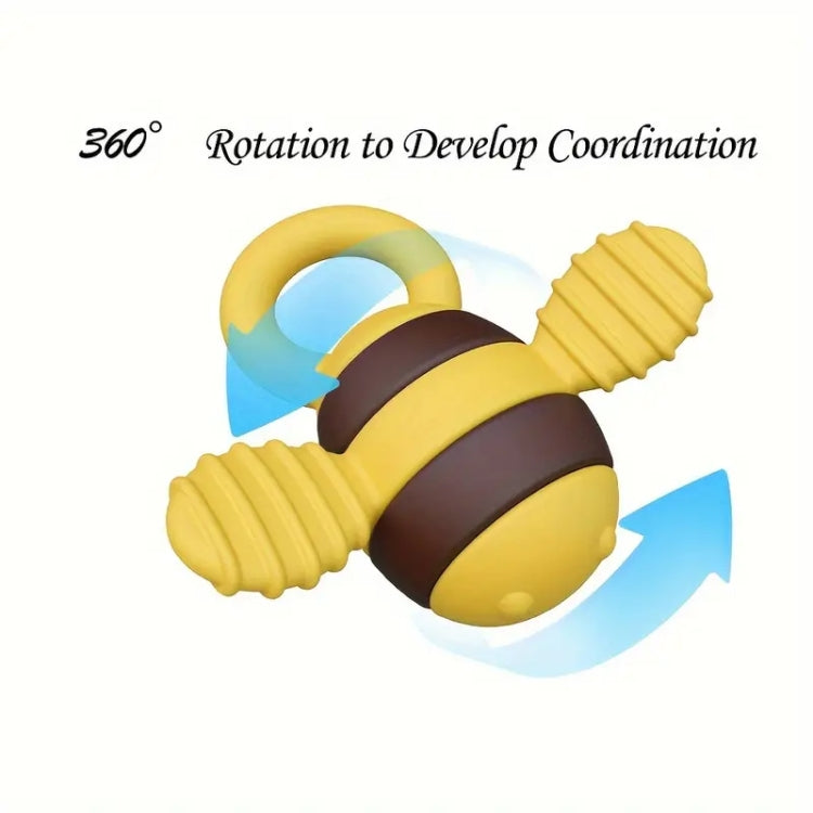 Bee Shaped Teether Teething Stick Baby Anti-Snacking Toys, Color: Yellow Black No Silk Print