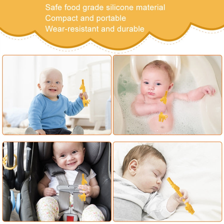 Baby Deer Toys Food Teething Sticks Silicone Giraffe(Yellow)