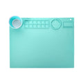 50x40cm Silicone Double Bowl Painting Pad Graffiti Oil Painting Mat Erasable and Washable Silicone Pad(Light Blue)