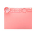 50x40cm Silicone Double Bowl Painting Pad Graffiti Oil Painting Mat Erasable and Washable Silicone Pad(Pink)