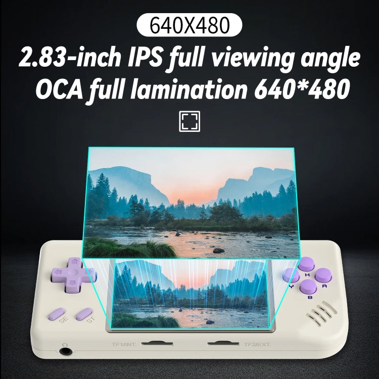 ANBERNIC RG28XX Retro Handheld Game Console 2.83-Inch IPS Screen Linux OS 64GB+128GB(Retro Gray)