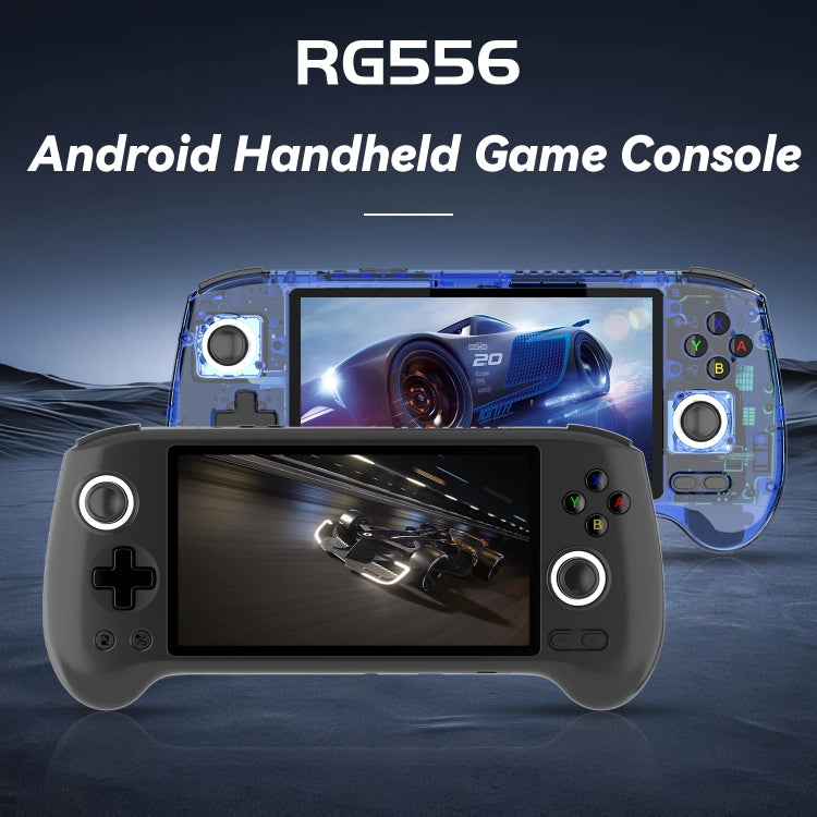 ANBERNIC RG556 Handheld Game Console Android 13 System 5.48-Inch AMOLED Screen WIFI Bluetooth Game Player 128GB+128GB(Transparent Blue)
