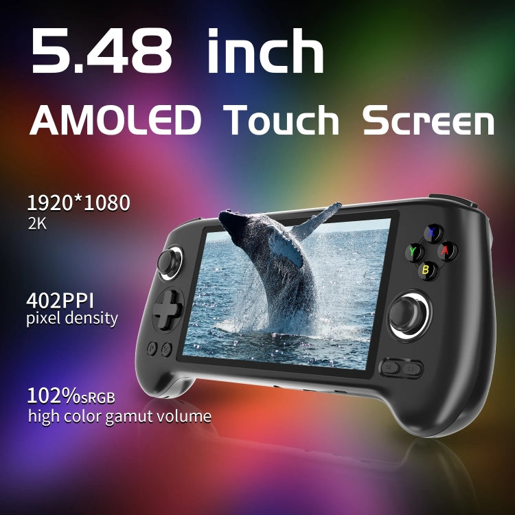 ANBERNIC RG556 Handheld Game Console Android 13 System 5.48-Inch AMOLED Screen WIFI Bluetooth Game Player 128GB+256GB(Transparent Blue)