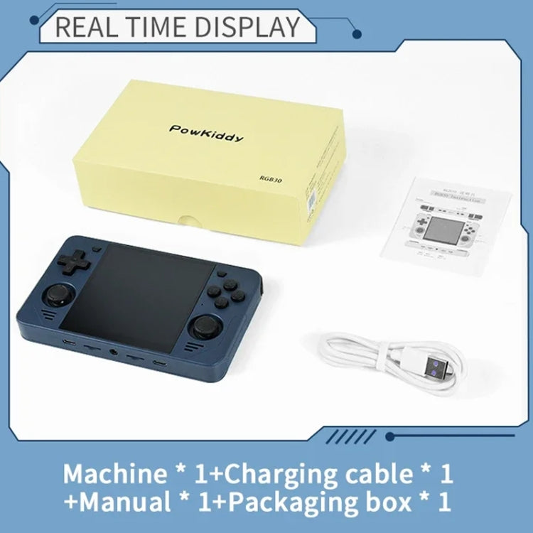 POWKIDDY RGB30  4 Inch IPS Screen Handheld Game Console Built In WIFI＋Bluetooth 16GB+128GB(White)