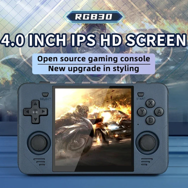 POWKIDDY RGB30  4 Inch IPS Screen Handheld Game Console Built In WIFI＋Bluetooth 16GB+128GB(White)