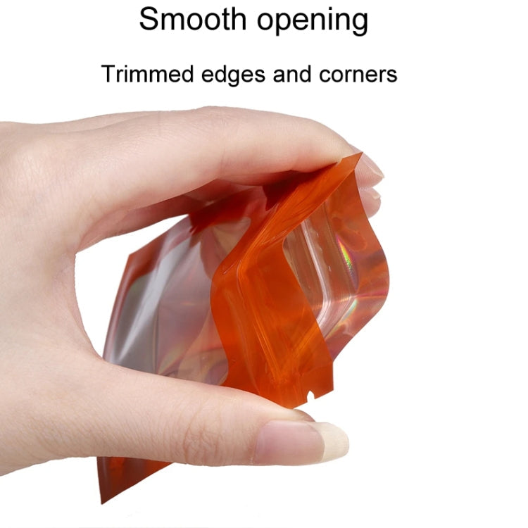 100pcs Laser Shaded Self-Sealing Bag Jewelry Closure Packaging Bags, Size: 6 x 10cm Black