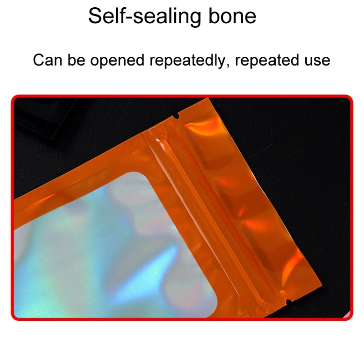 100pcs Laser Shaded Self-Sealing Bag Jewelry Closure Packaging Bags, Size: 7 x 10cm Black