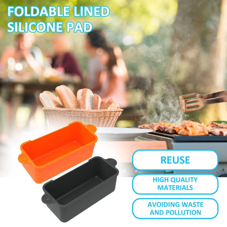 For Blackstone Baked Oil Box Silicone Inner Linery Baking Dish Oil Collector Barbecue Cup Pad(Black)