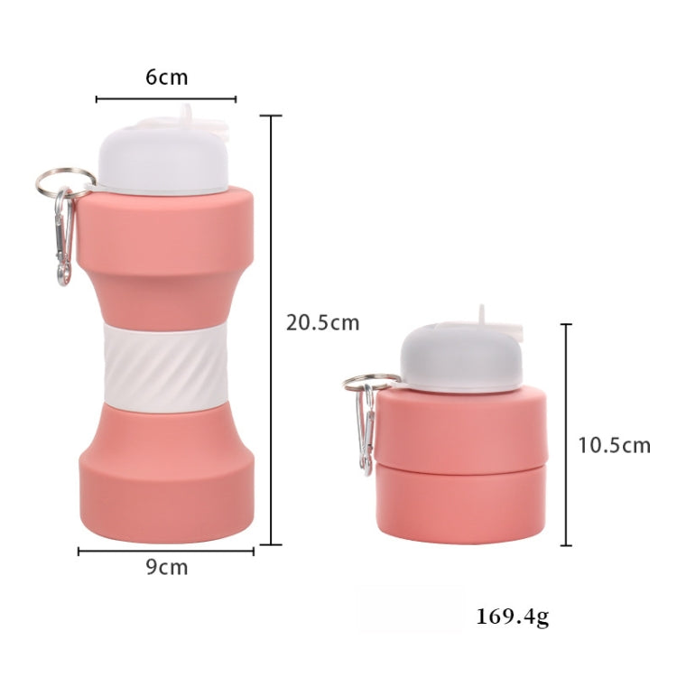 650ml Large Capacity Sports Silicone Water Bottle Foldable Fitness Dumbbell Water Mug(Orange)