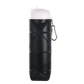 600ml Food Class Silicone Folding Outdoor Water Cup Portable Cycling Water Bottle(Black)