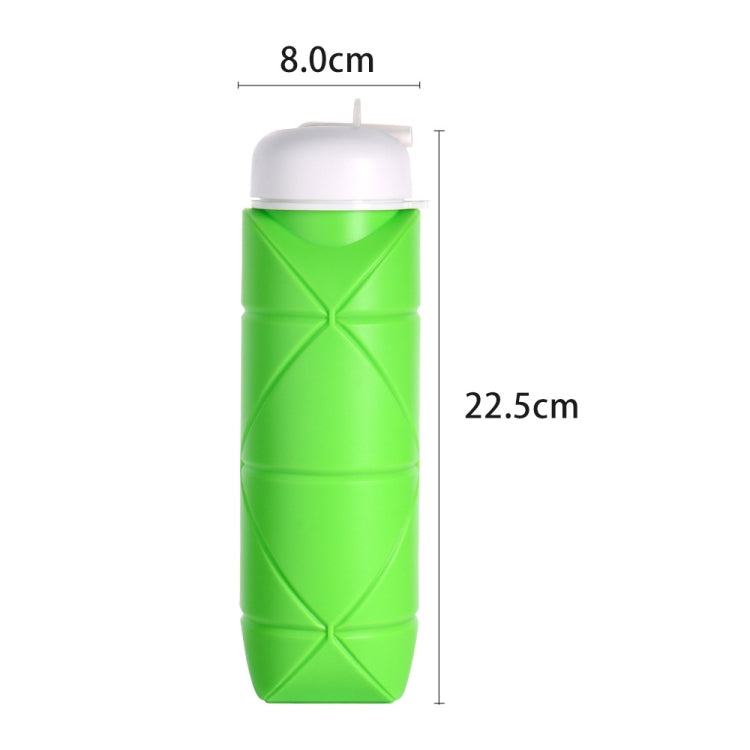 600ml Food Class Silicone Folding Outdoor Water Cup Portable Cycling Water Bottle(Black)