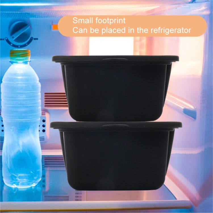 Silicone Ice Lattice Molds Ice Storage Box With Lid, Specification: With Lid 1.5L (Black)