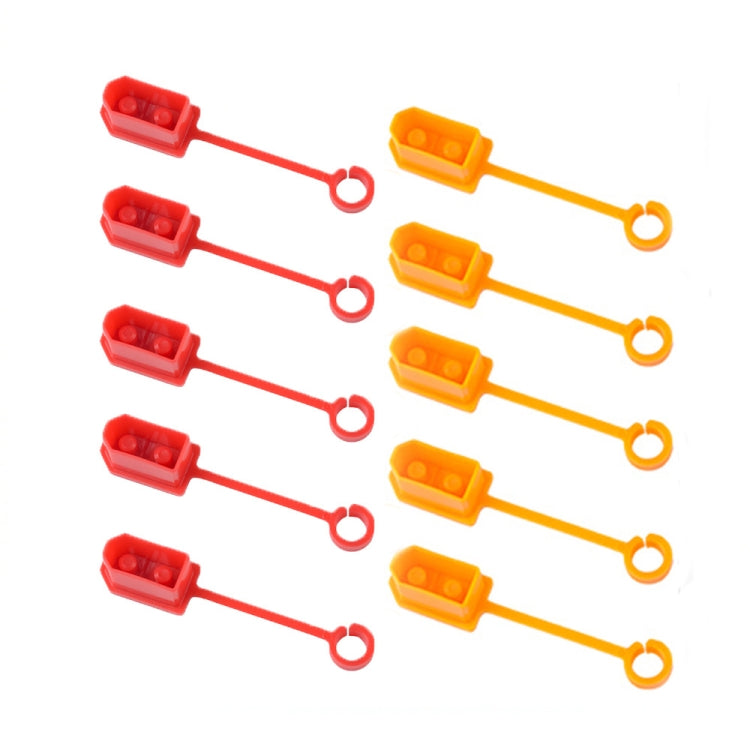 10pcs /Pack XT60 Lithium Battery Plug Protective Cover Plug Dustproof Anti-oxidation Insulation Cover(Yellow+Red)